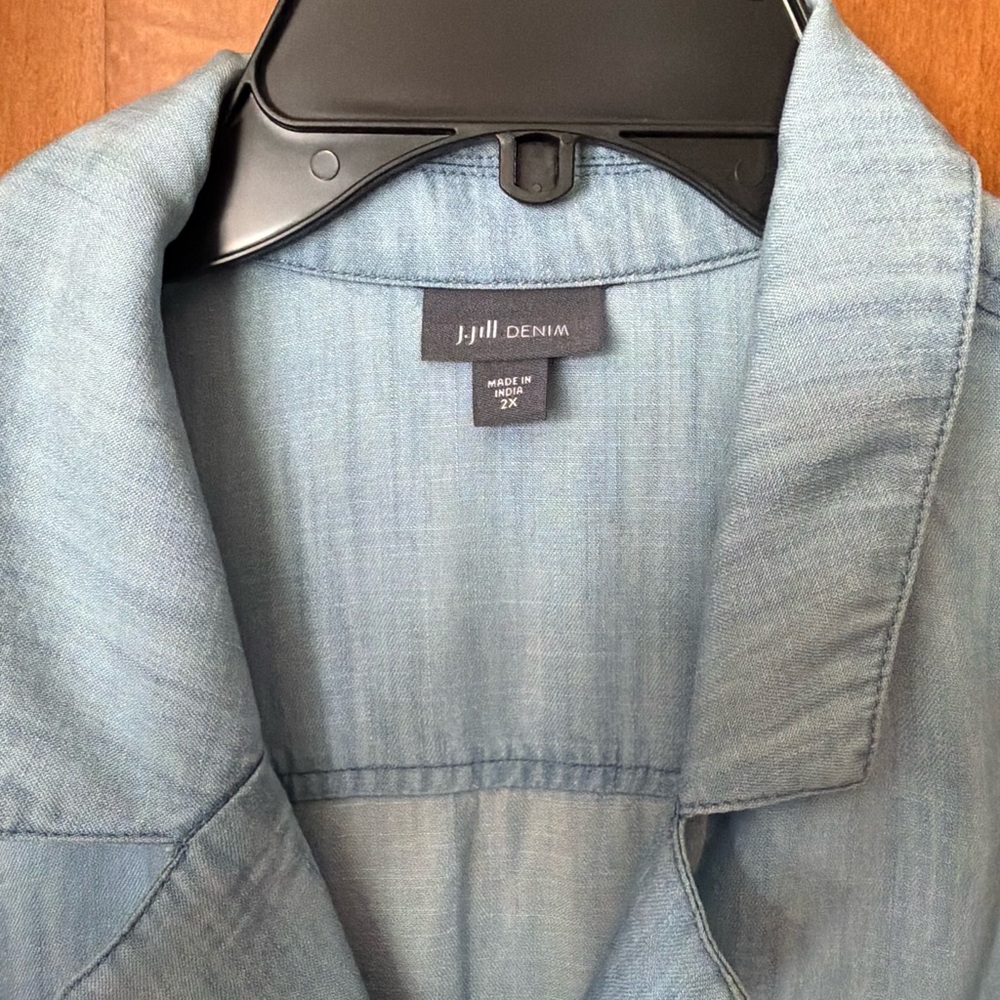 J Jill Light Blue Denim Button-Up Dress - Picture 2 of 3